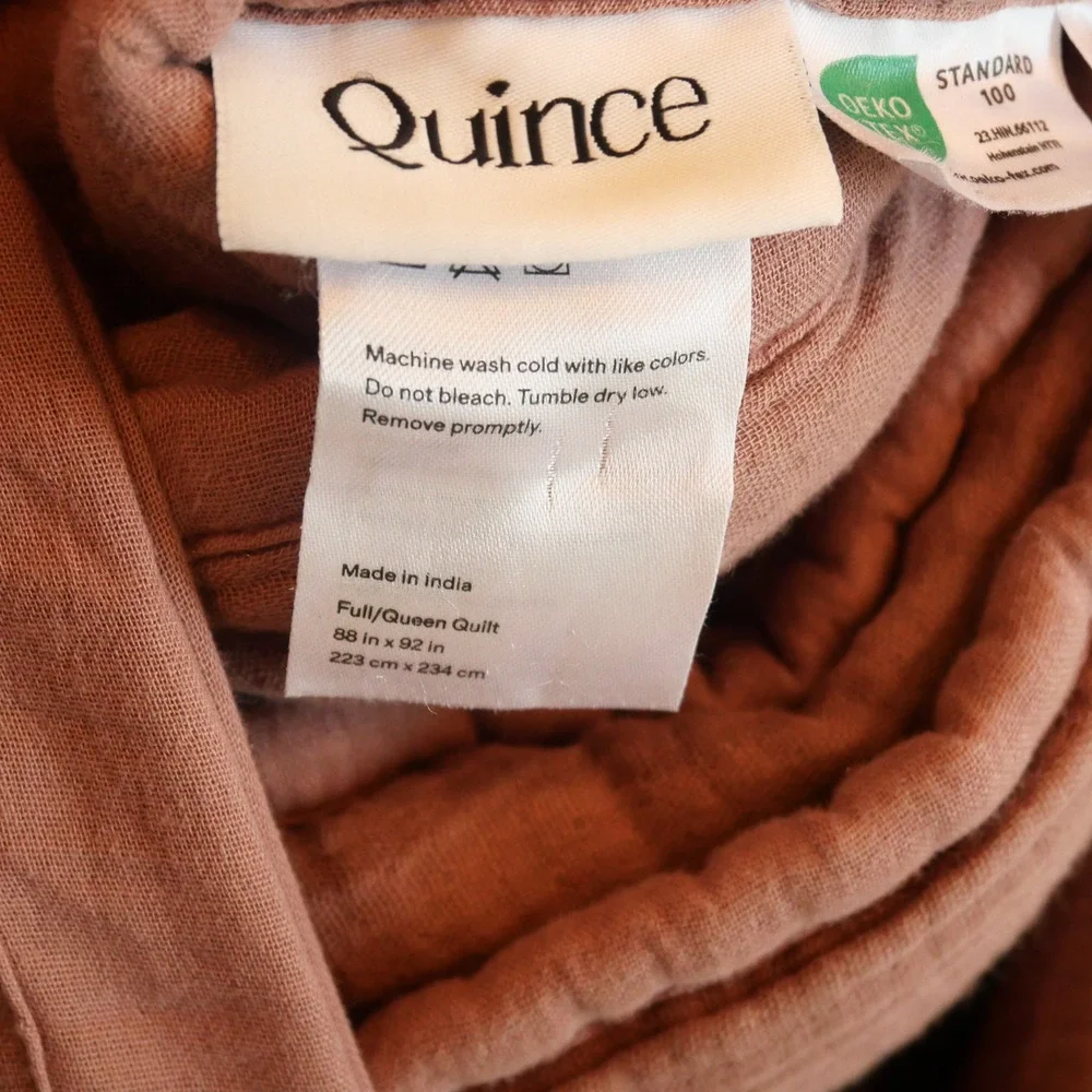 NEW Quince Organic Cotton Gauze Dream Quilt + Shams  FIG FULL QUEEN